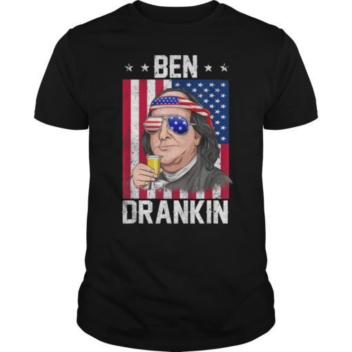 Benjamin Franklin Ben Drankin Tee Shirt 4th Of July