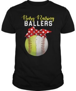 Busy Raising A Baller Funny Softball Parent T-Shirt