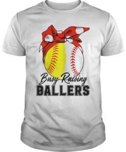 Busy Raising Ballers Softball Baseball T-Shirt for Mom