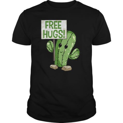 Cactus Free Hugs T-Shirt Cute Cactus Tee for Youth Kids