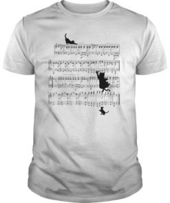 Cats playing with Music Notes Gift For Cat Lovers T-Shirt