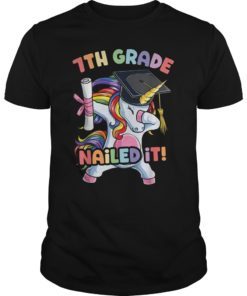 Dabbing 7th Grade Unicorn Nailed It Graduation Class of 2019 T-Shirt