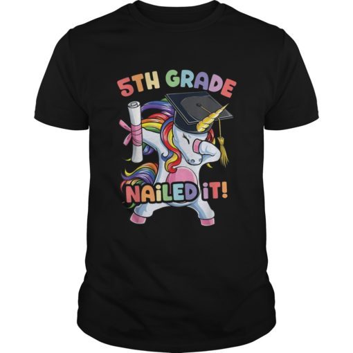 Dabbing Unicorn Graduation T shirt 5th Grade Girls Kids Boys