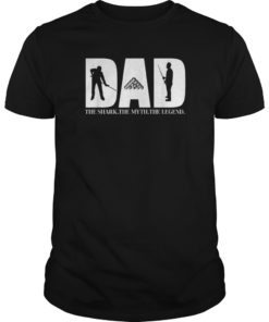 Dad The Shark The Myth The Legend Pool Player T-Shirt
