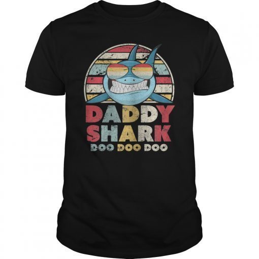 Daddy Shark Doo Doo Doo Vintage Retro Short-Sleeve Unisex T-Shirt