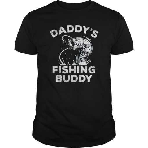 Daddy's Fishing Buddy T-Shirt Kids Boys Cute Fisherman Gift