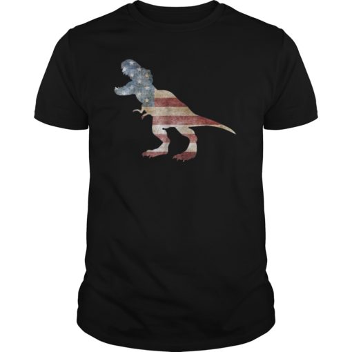 Dino USA American Flag T-Shirt 4th Of July Gift