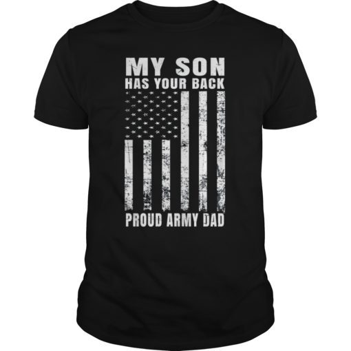 Distressed Patriotic American Flag Proud Army Dad T-shirt