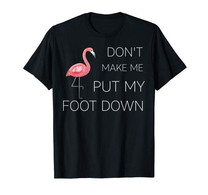 Don't Make Me Put My Foot Down Funny Flamingo T-shirt - OrderQuilt.com