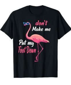 Don't Make Me Put My Foot Down Pink Flamingo Gifts T-shirt