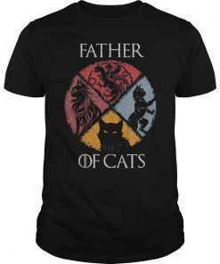 Father of Cats Shirt Cat Lovers Cat Dad Gift T-Shirt