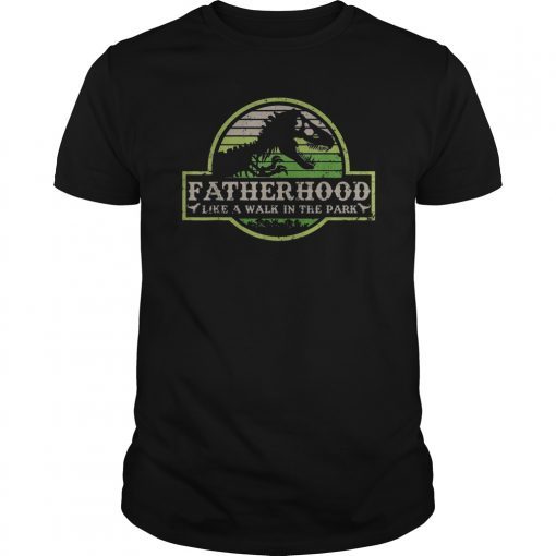 Fatherhood Like A Walk In The Park TShirts Dad Retro Sunset