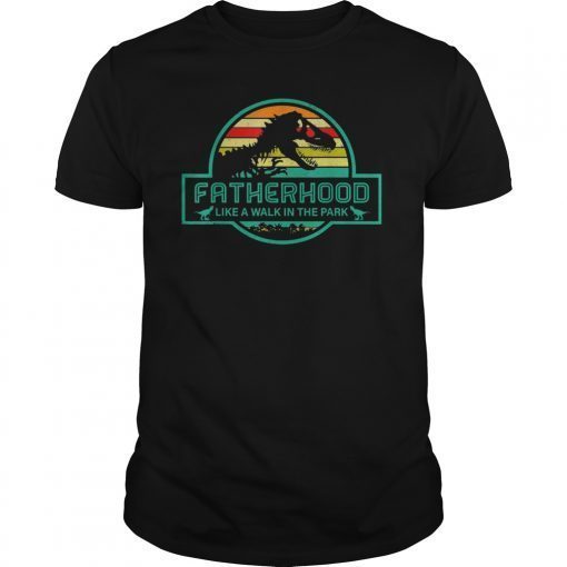 Fatherhood like a walk in the park vintage retro sunset tee Shirts