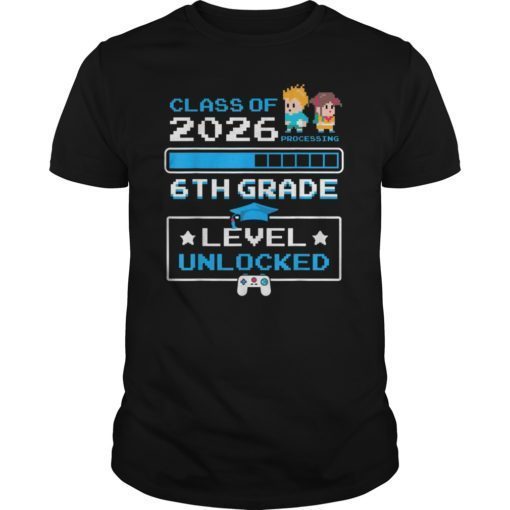 First Day Of 6th Grade Video Games Gifts Cute Class Of 2026 T-Shirt