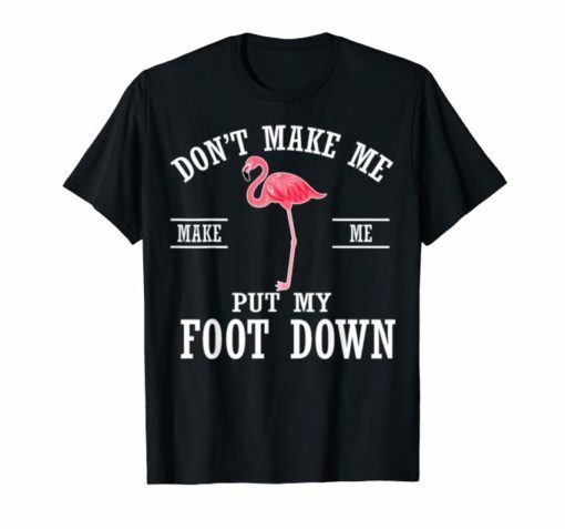 Funny Don't Make Me Put My Foot Down Flamingo T-Shirt
