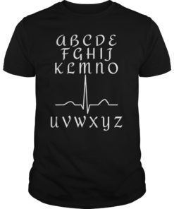 Funny EKG ECG Nurse Alphabet Nursing Heart Beat T-Shirt Gift
