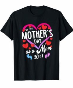 Funny My First Mother's Day As A Mom 2019 T Shirt Twins Gift