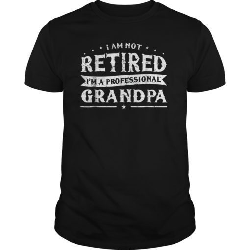 Funny Retiree Tee I'm Not Retired I'm A Professional Grandpa T-Shirt