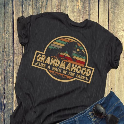Grandma Like A Walk In The Park T-rex Jurassic Park T-Shirt