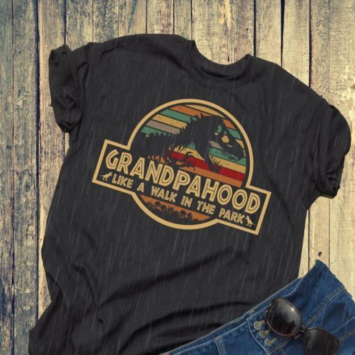 Grandpa Like A Walk In The Park T-rex Jurassic Park Funny T-Shirt