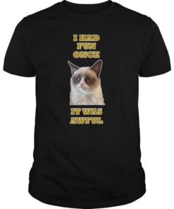 Grumpy Cat Had Fun Once Was Awful Big Face Gift T-Shirt
