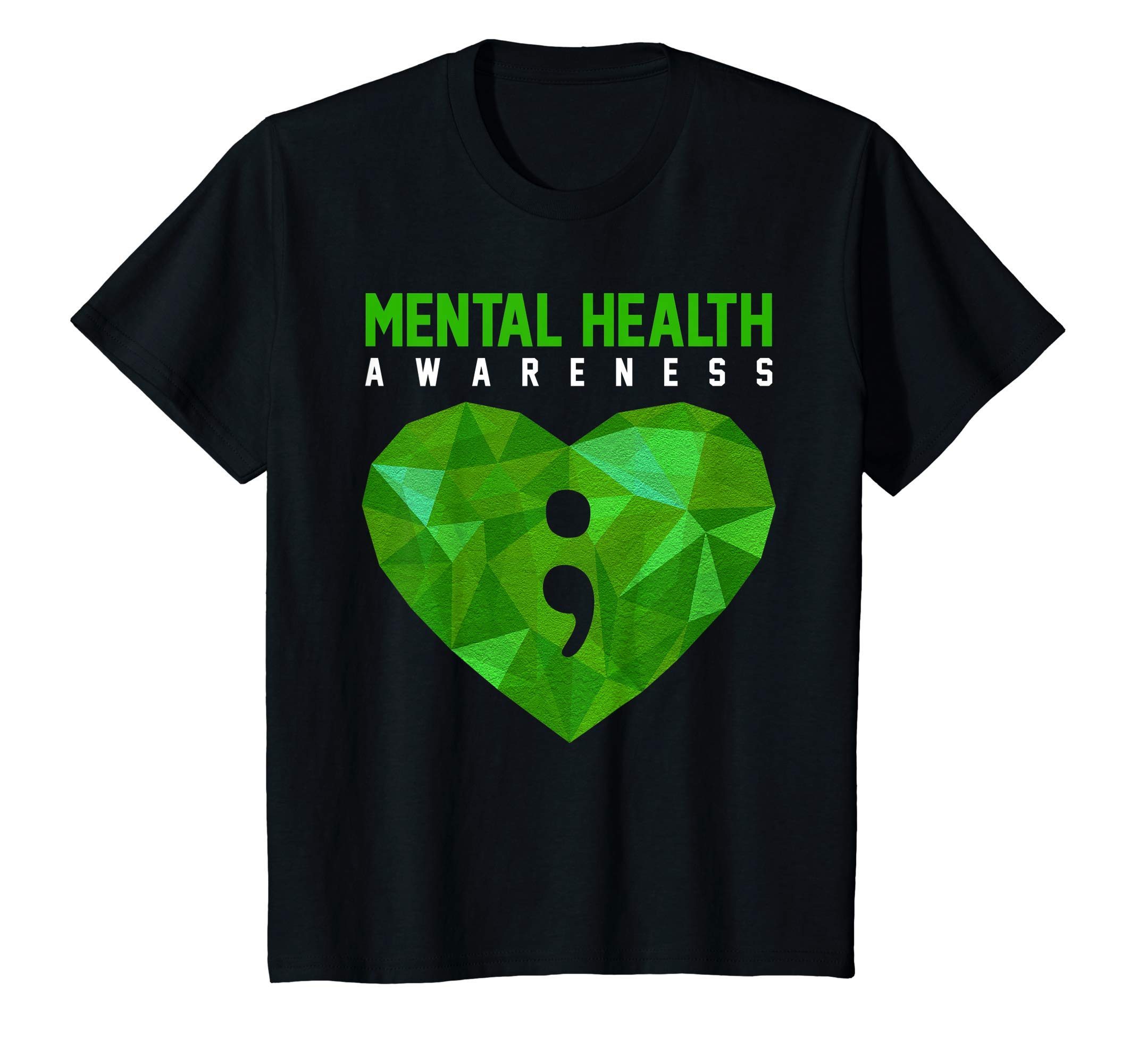 Heart Semicolon Mental Health Awareness T Shirt - OrderQuilt.com