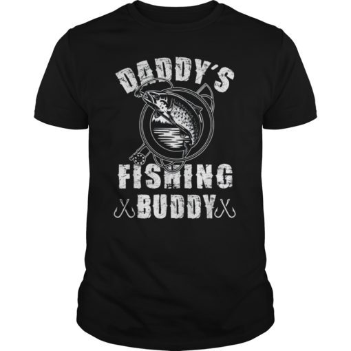 Kids Daddy's Fishing Buddy TShirt Young Fisherman Gift Shirt
