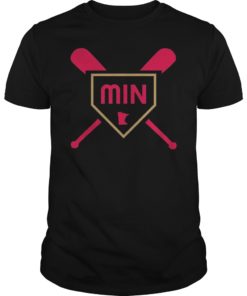 MIN Baseball Bats Home Plate State Outline Shirt