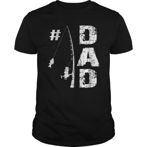 Mens #1 Dad Fishing Daddy Fathers Day Shirt
