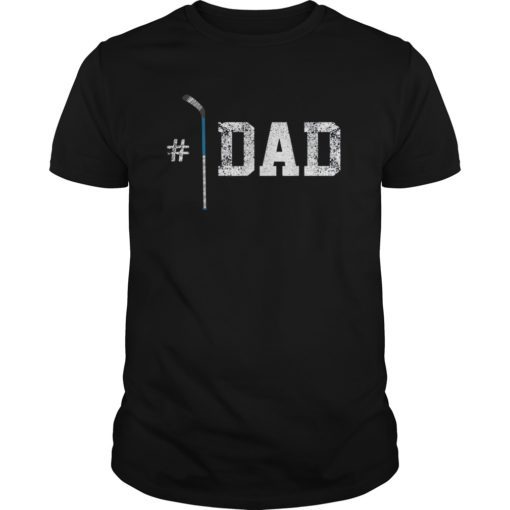 Mens #1 Dad Hockey T-Shirt Father Day Gift For Daddy Grandpa Mens T-Shirt