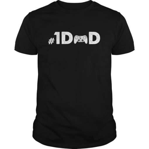 Mens #1 Gamer Dad Gaming Game Funny Gift Father's Day Shirt