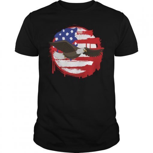 Mens Bald Eagle American Flag 4th of July Patriotic Freedom USA T-Shirt