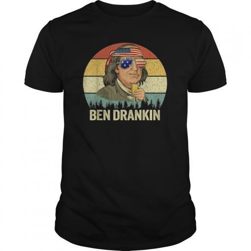 Mens Ben Drankin 4th of July Vintage T-Shirt