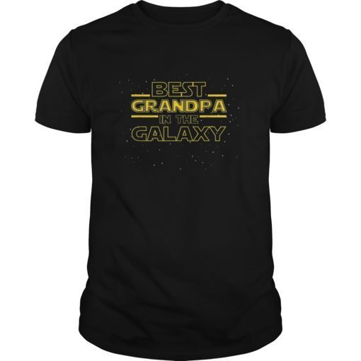 Mens Best Grandpa in the Galaxy Funny Grandpa T Shirt Gift