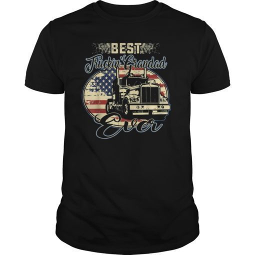 Mens Best Truckin' Grandad Ever Tshirt Trucker mens Fathers Day