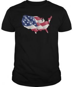 Mens Children's Drawing USA Flag 4th of July American Flag Kids T-Shirt