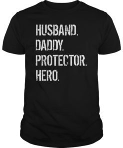 Mens Cool Father Gift Shirt Husband Daddy Protector Hero T-Shirt