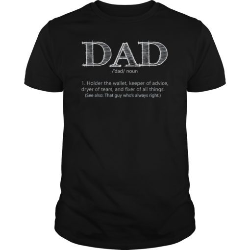 Mens Dad Definition Tshirt Funny Father's Day Gifts