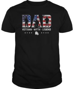 Mens Dad Veteran Myth Legend T-Shirt Proud Veteran Dad Shirt