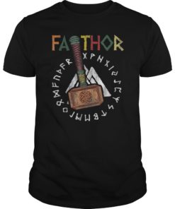 Mens Fa-Thor Fathor Viking Mjolnir Dad Father Father's Day Gift Tee Shirts
