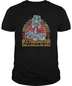 Mens Fatherhood Like A Walk In The Park TShirt Dad Retro Sunset TShirts