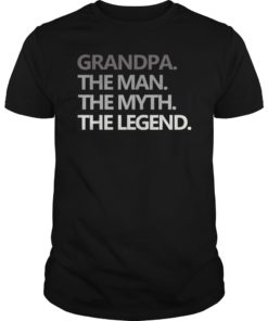 Mens GRANDPA THE MAN THE MYTH THE LEGEND Father's Day T Shirt