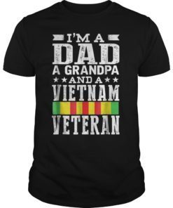 Mens I'm A Dad Grandpa And Vietnam Veteran Father's Day T-Shirt
