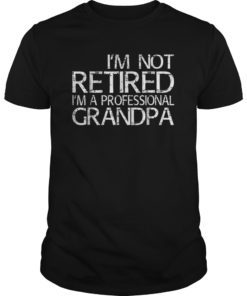 Mens I'm Not Retired I'm A Professional Grandpa T-Shirt Dad Gift