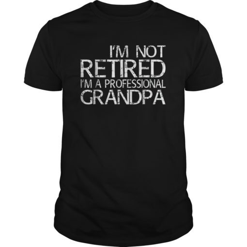 Mens I'm Not Retired I'm A Professional Grandpa T-Shirt Dad Gift