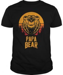 Mens Papa Bear T-Shirt Funny Father's Day Shirt Matching Tee Gift