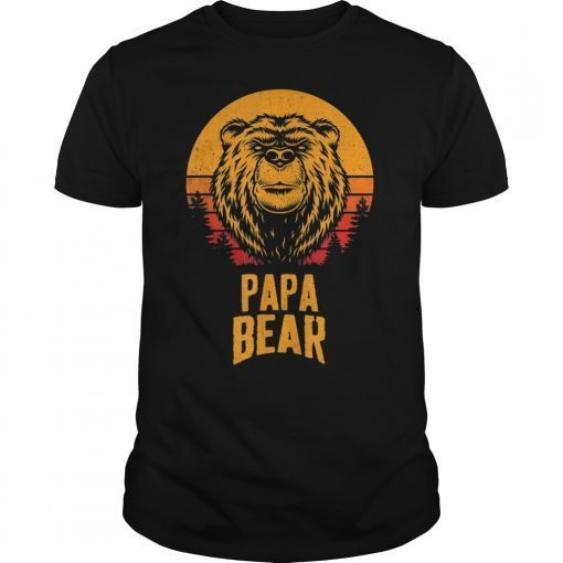 Mens Papa Bear T-Shirt Funny Father's Day Shirt Matching Tee Gift