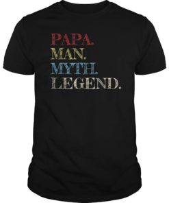 Mens Papa Man Myth Legend T-Shirt Gift for Father Dad Daddy Tee
