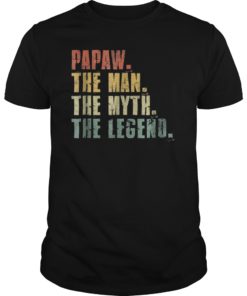 Mens Papaw Man Myth Legend T-Shirt For Dad Funny Father's Day Gif