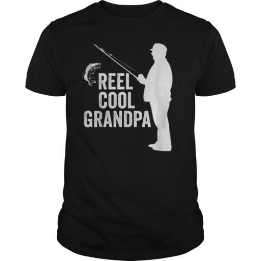 Mens Reel Cool Grandpa T-Shirt Fathers Day Gifts For Fisherman